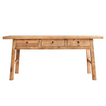 Butchers Style Three Drawer Console 200cm