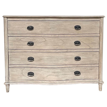 French Country Four Drawer Dark Oak Commode