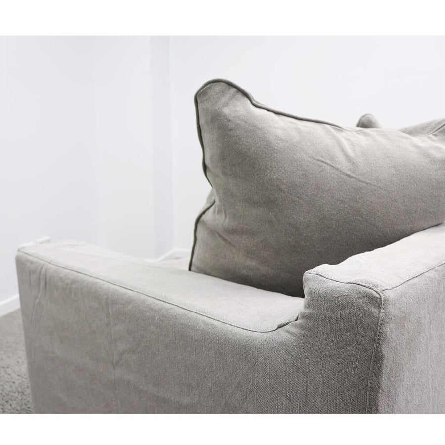 Keely Cement Two Seater Slip-Cover Sofa