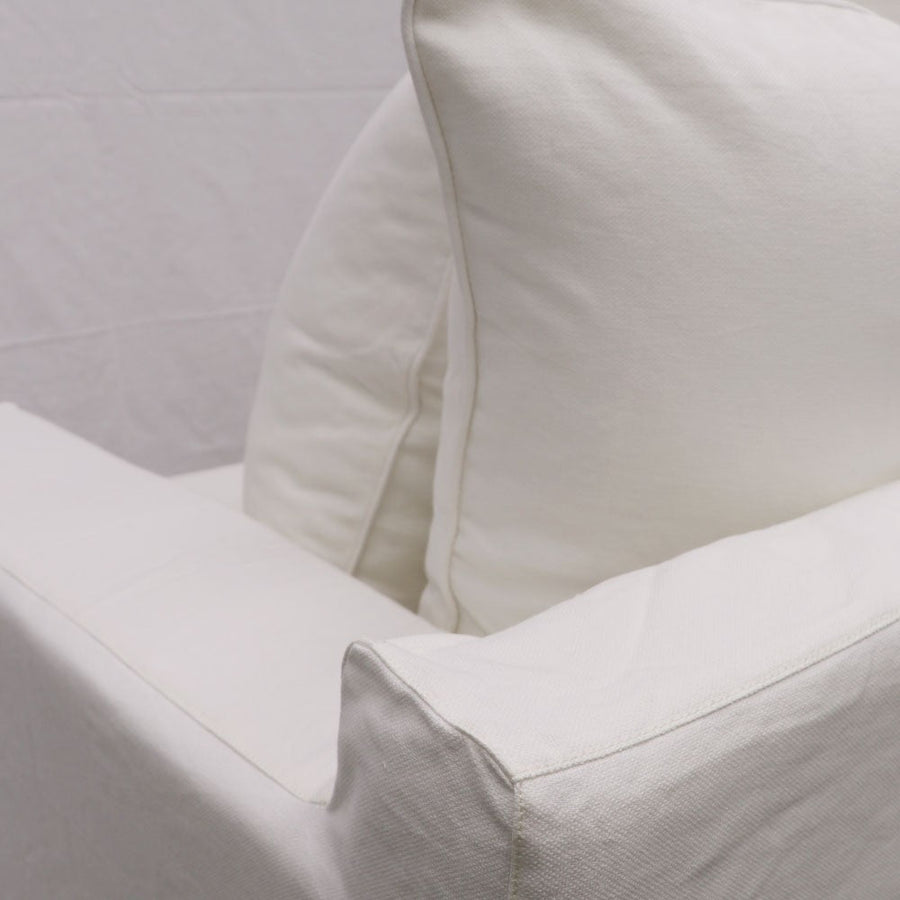 Keely White Slip-Cover Armchair