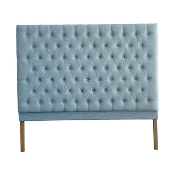 Blue Button Upholstery Headboard - Queen