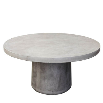 Round Grey Concrete Outdoor Dining Table - 1.50 Metres