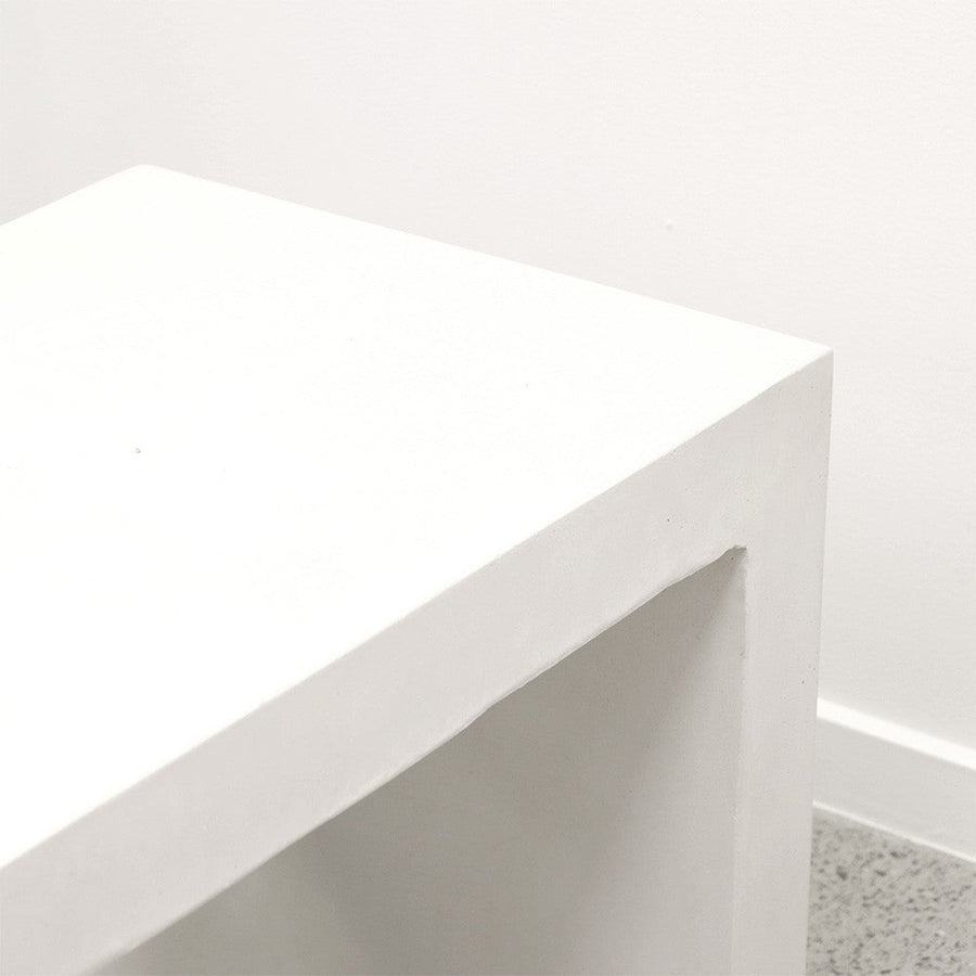 Sculptural White Concrete Dining Bench - 1.60 Metres