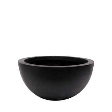 Westhampton Low Bowl Black Concrete Pot - Medium