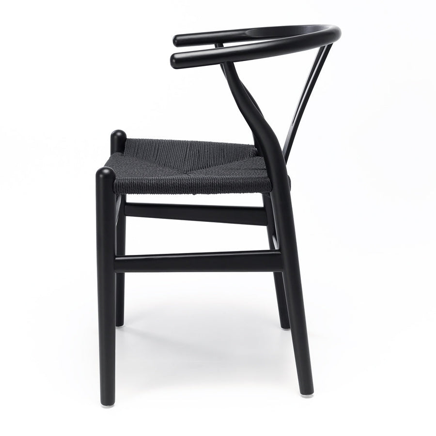 Wishbone Solid Oak Dining Chair - Black