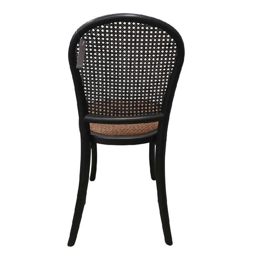 Homestyle Oak & Rattan Dining Chair - Black