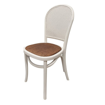 Homestyle Oak & Rattan Dining Chair - White