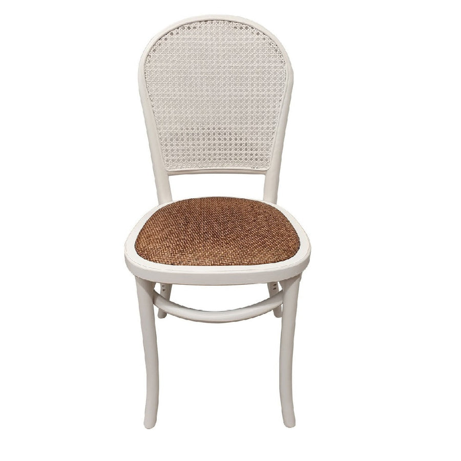 Homestyle Oak & Rattan Dining Chair - White