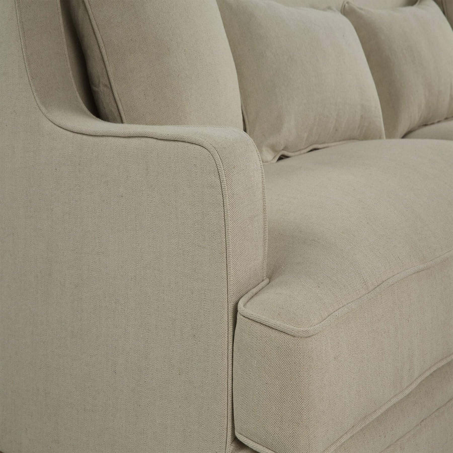 Hamptons Beige Three Seater Couch