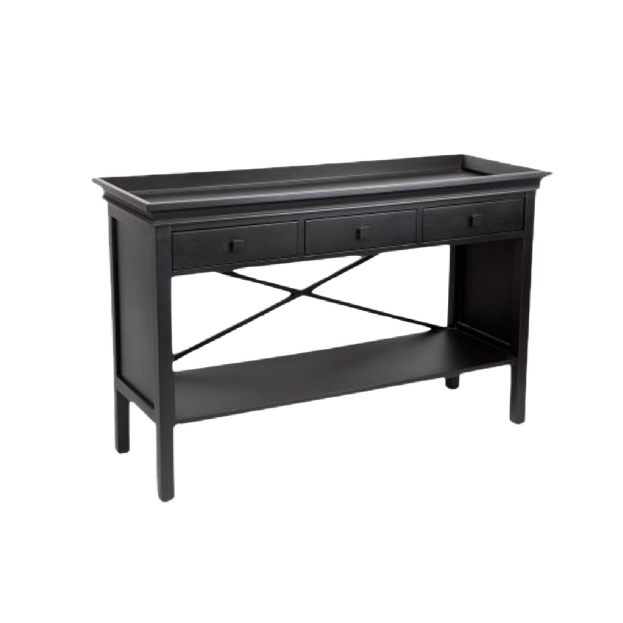 Hamptons Black Mahogany Console