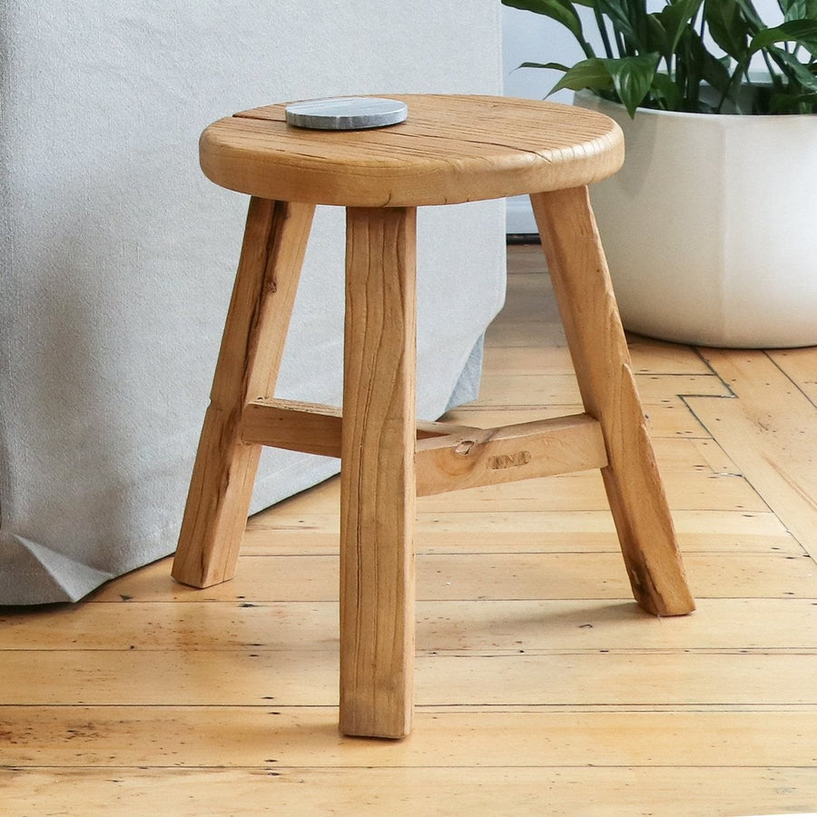 Handmade Peasant Stool - Round