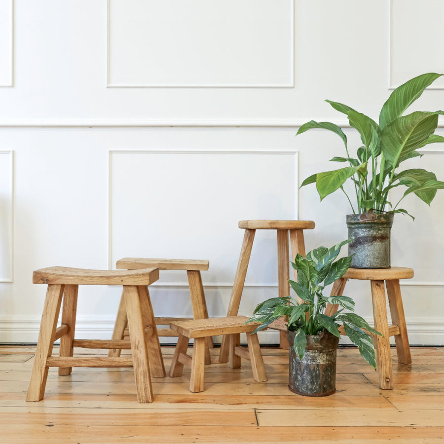 Handmade Peasant Stool - Rectangular