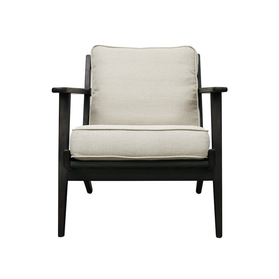 Juno Linen & Oak Armchair - Black & Natural