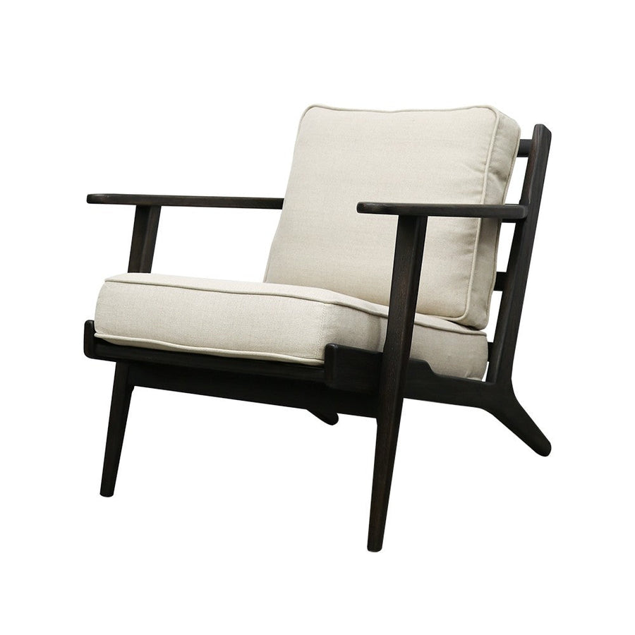 Juno Linen & Oak Armchair - Black & Natural