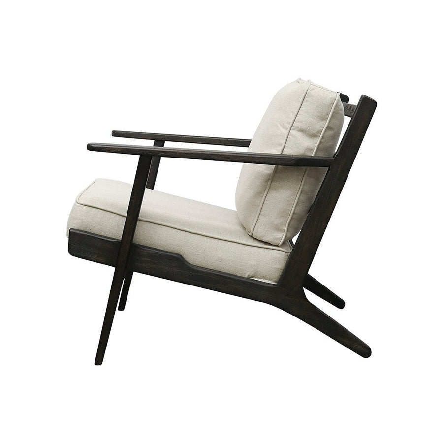 Juno Linen & Oak Armchair - Black & Natural