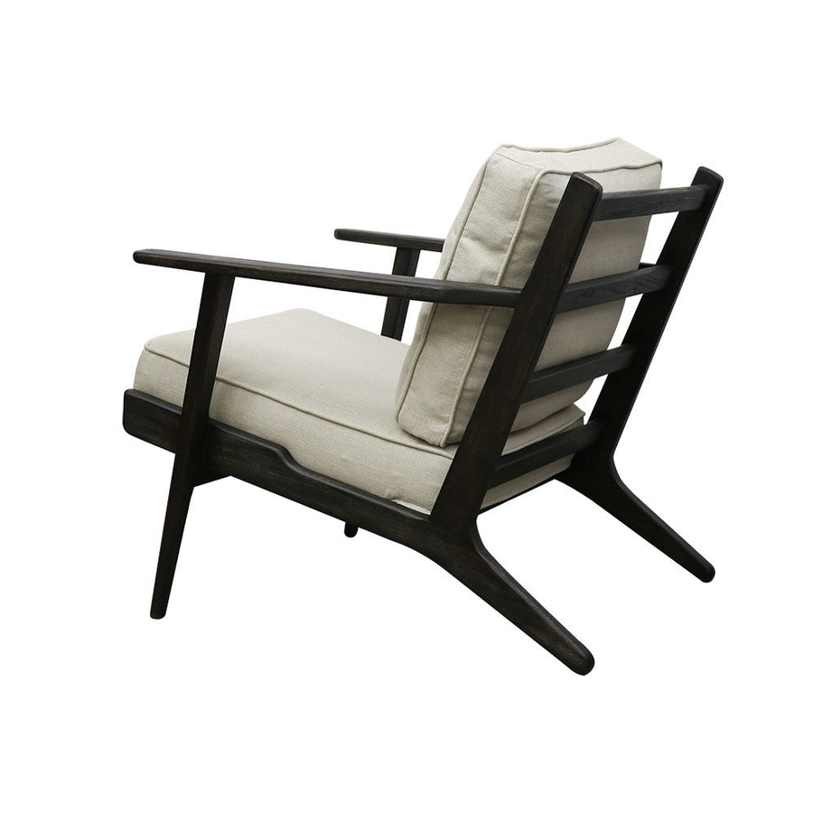 Juno Linen & Oak Armchair - Black & Natural