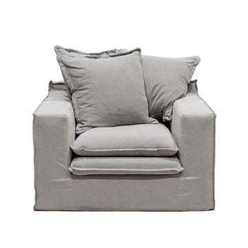 Keely Cement Slip-Cover Armchair