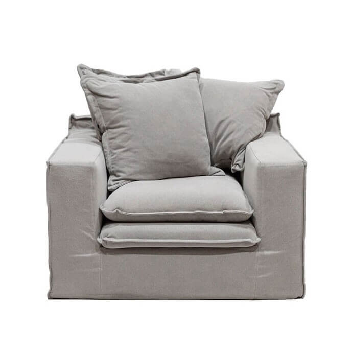 Keely Cement Slip-Cover Armchair