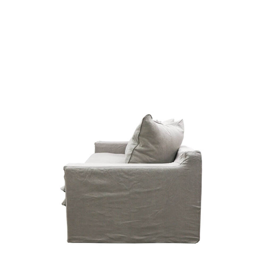 Keely Cement Three Seater Slip-Cover Sofa