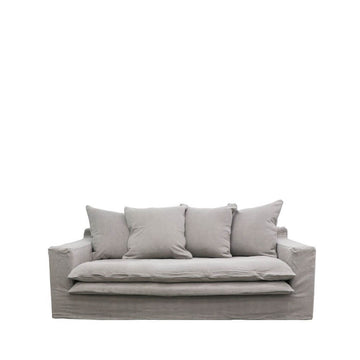 Keely Cement Two Seater Slip-Cover Sofa