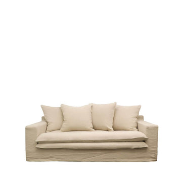 Keely Oatmeal Two Seater Slip-Cover Sofa