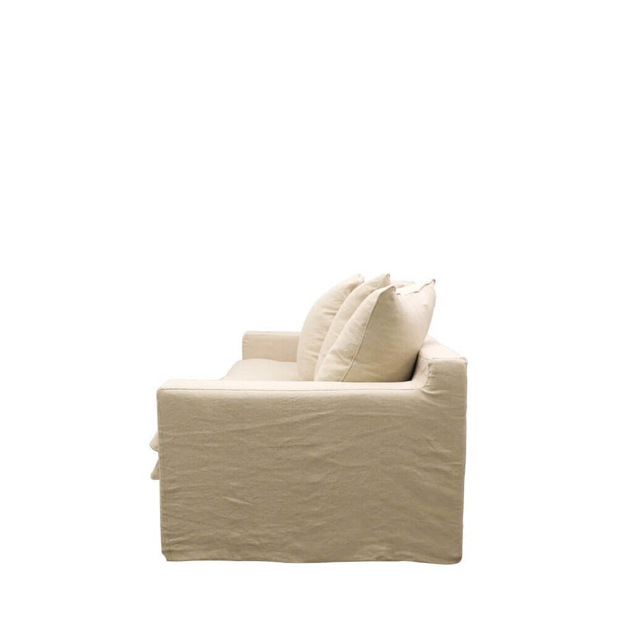 Keely Oatmeal Two Seater Slip-Cover Sofa