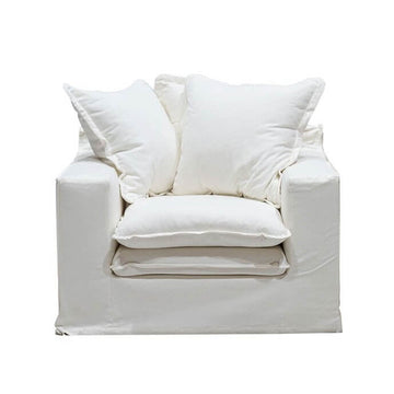 Keely White Slip-Cover Armchair