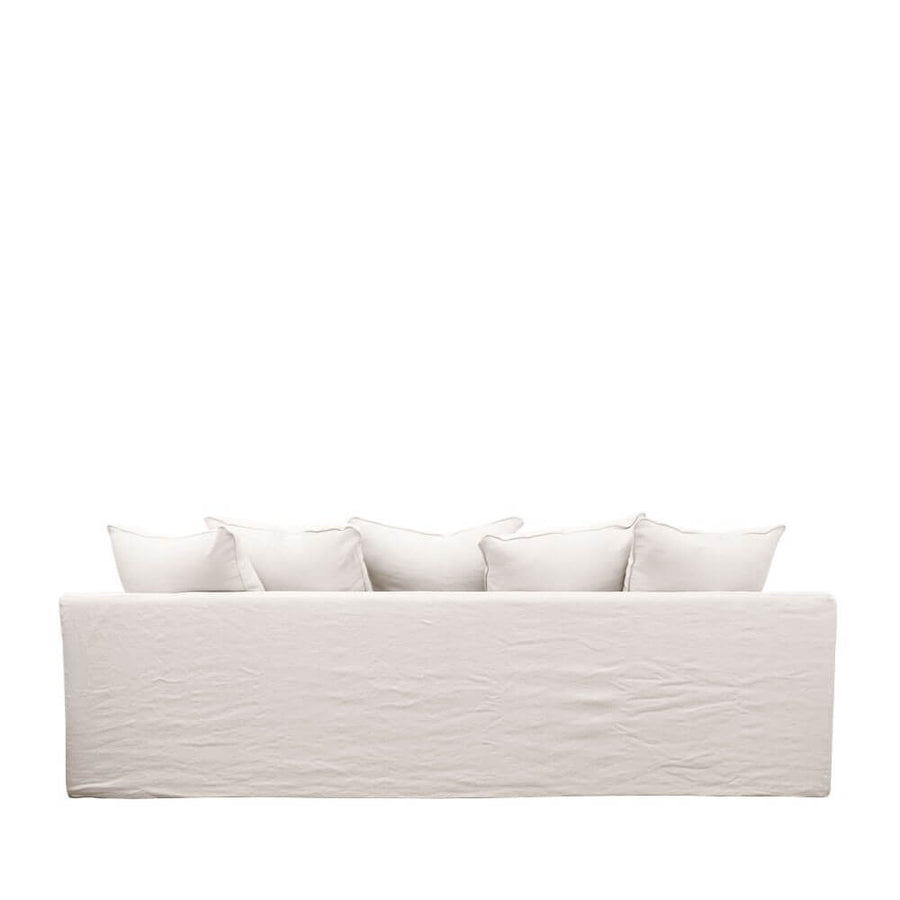 Keely White Three Seater Slip-Cover Sofa