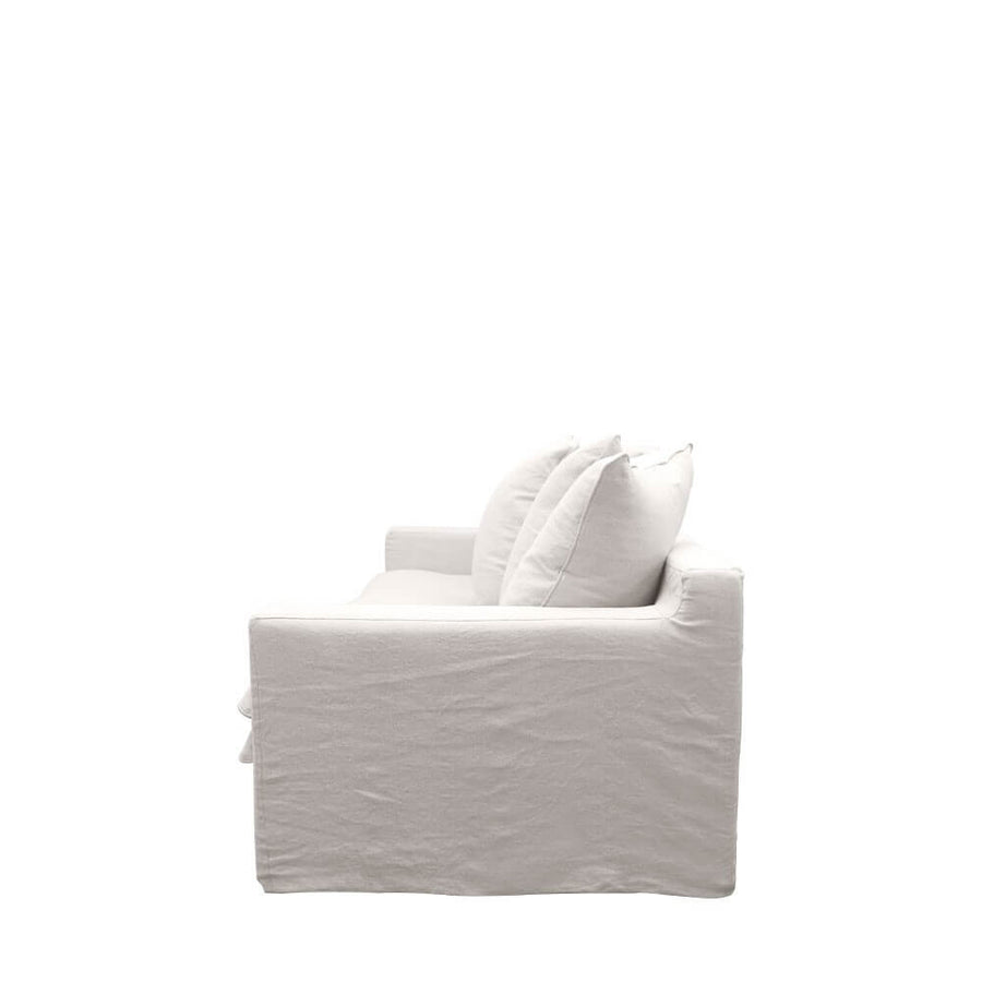 Keely White Two Seater Slip-Cover Sofa