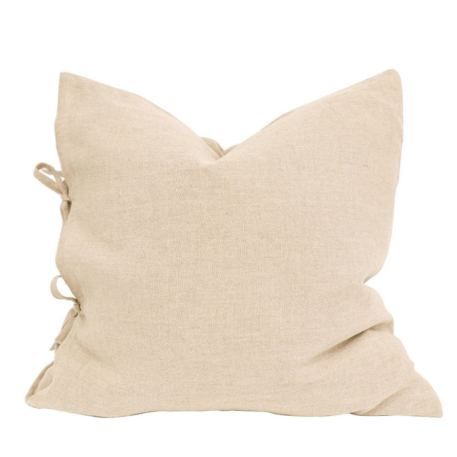 Linen Tie Cushion - Natural