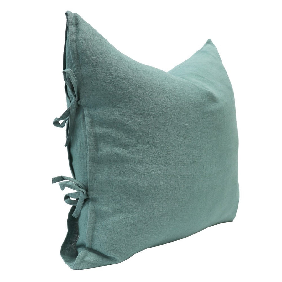 Linen Tie Cushion - Sea Mist