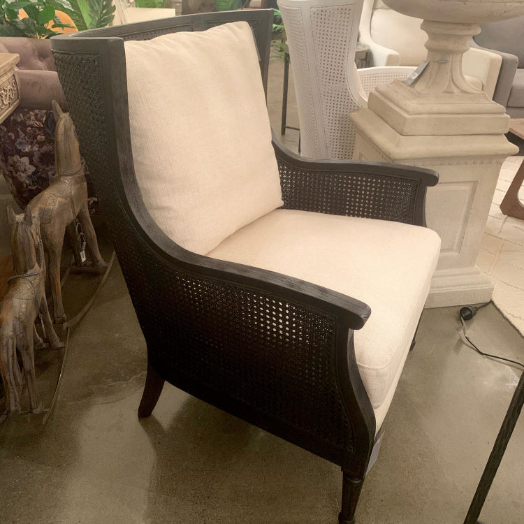 Lattice Rattan Armchair - Antique Black