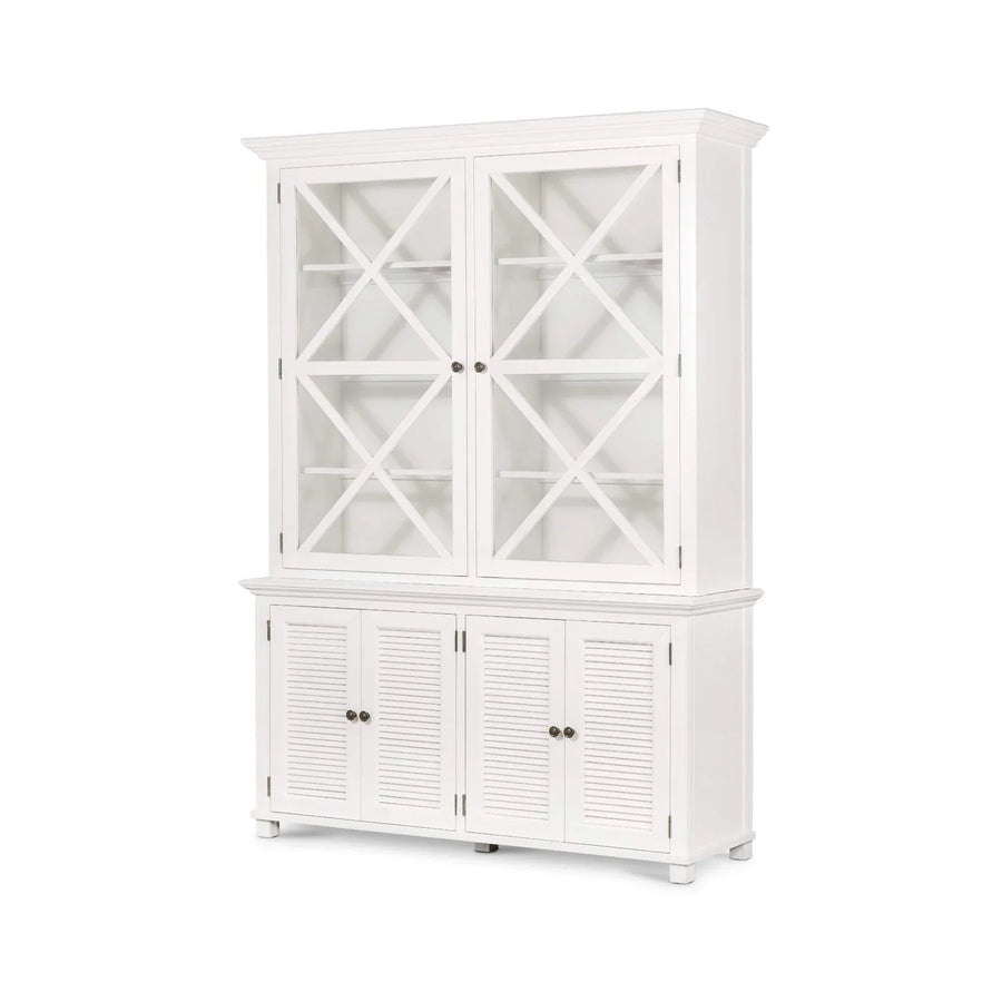 Malibu White Glass Door Cabinet