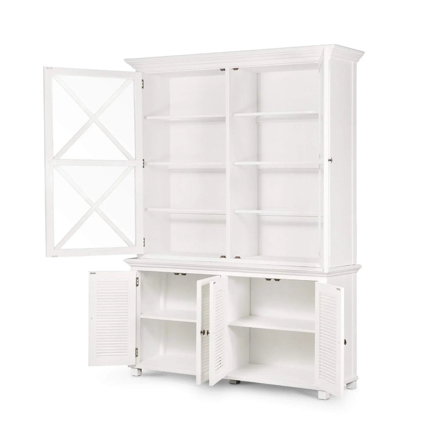 Malibu White Glass Door Cabinet