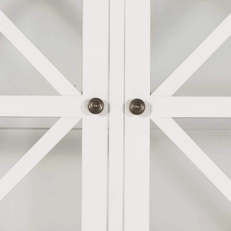 Malibu White Glass Door Cabinet