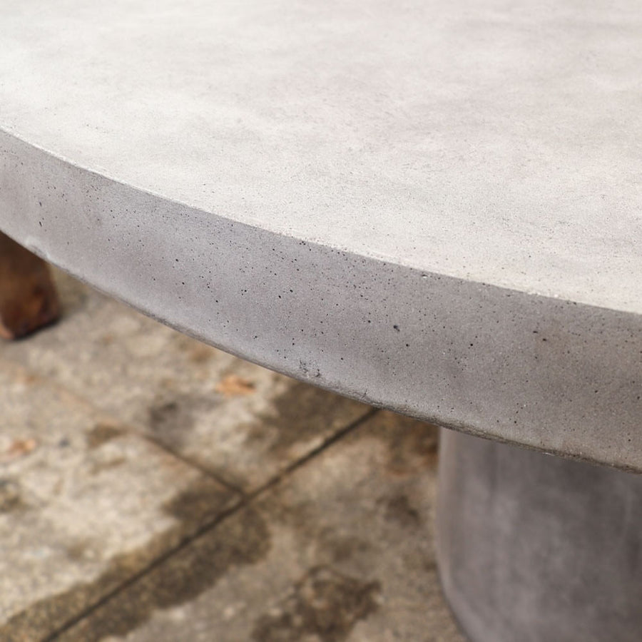 Round Grey Concrete Outdoor Dining Table - 1.50 Metres