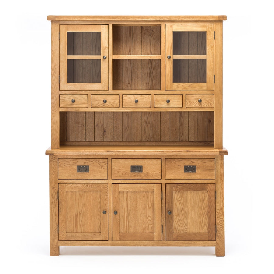 Rustic Oak Buffet & Hutch - Natural