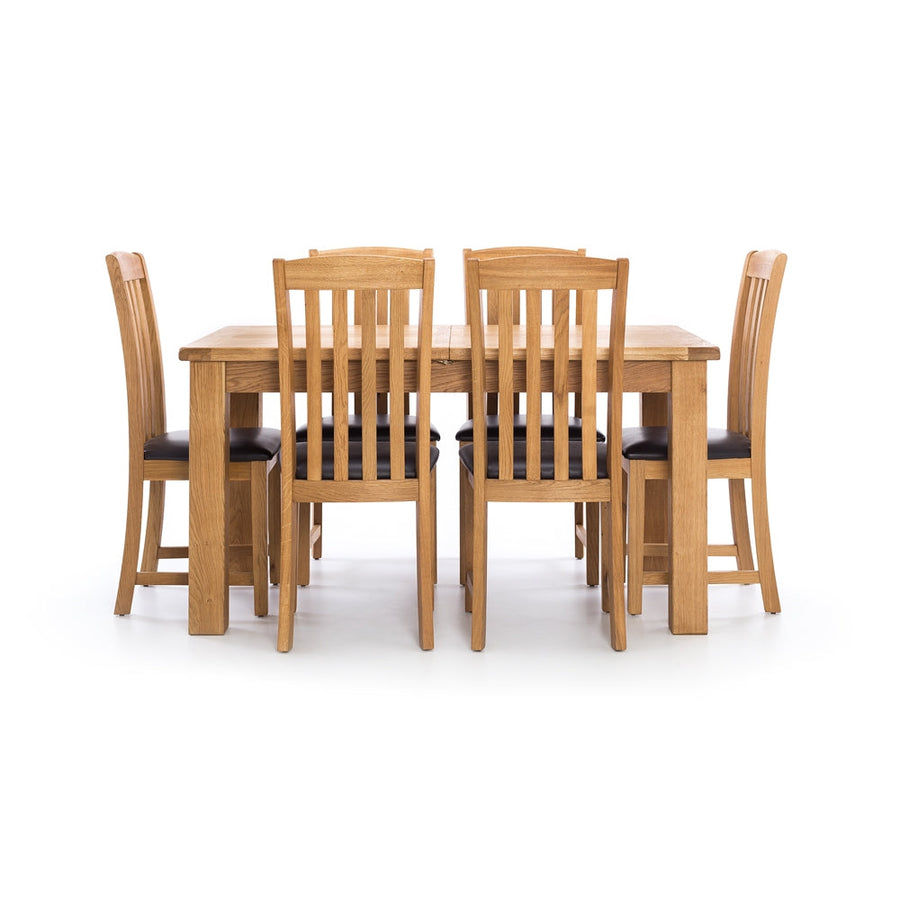 Rustic Oak Extension Dining Table - 1.5 Metres (Extends to 2m)