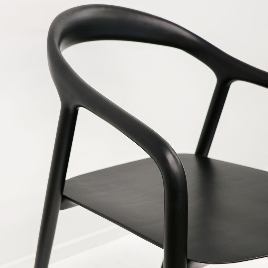 Sculpted Ash Dining Chair - Black