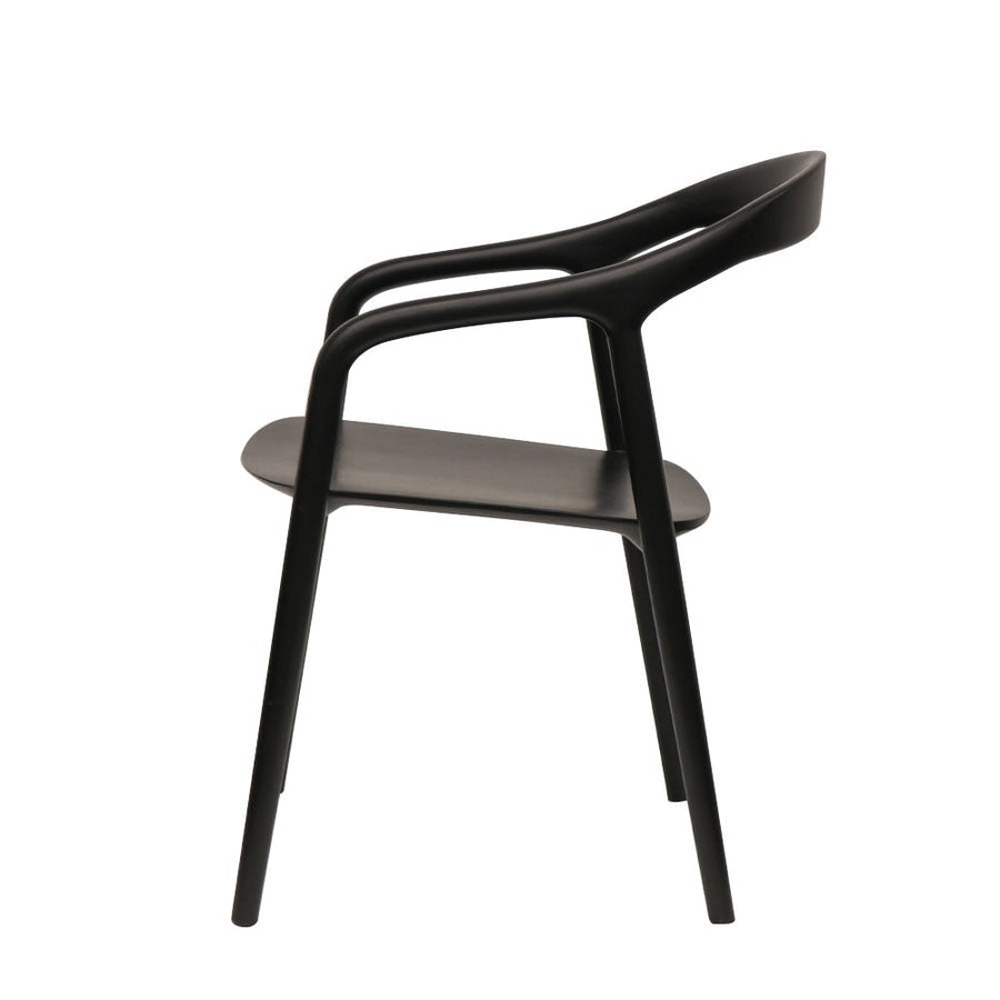 Sculpted Ash Dining Chair - Black