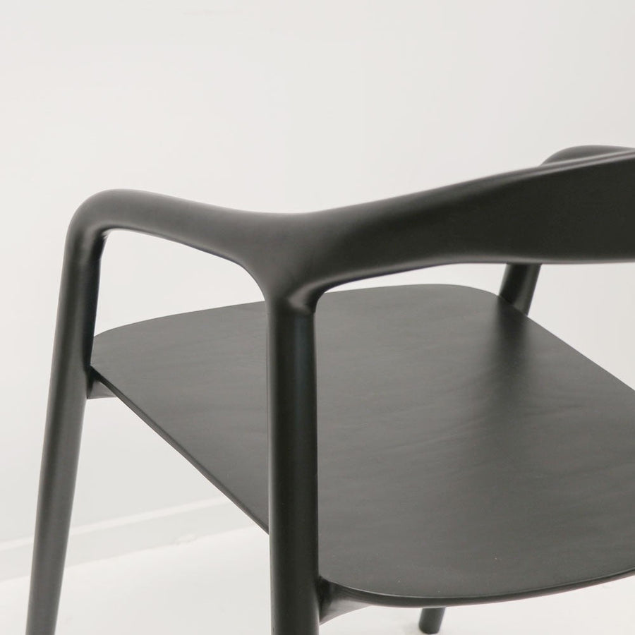 Sculpted Ash Dining Chair - Black