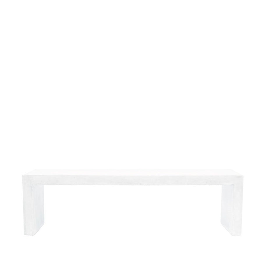 Sculptural White Concrete Dining Bench - 1.60 Metres