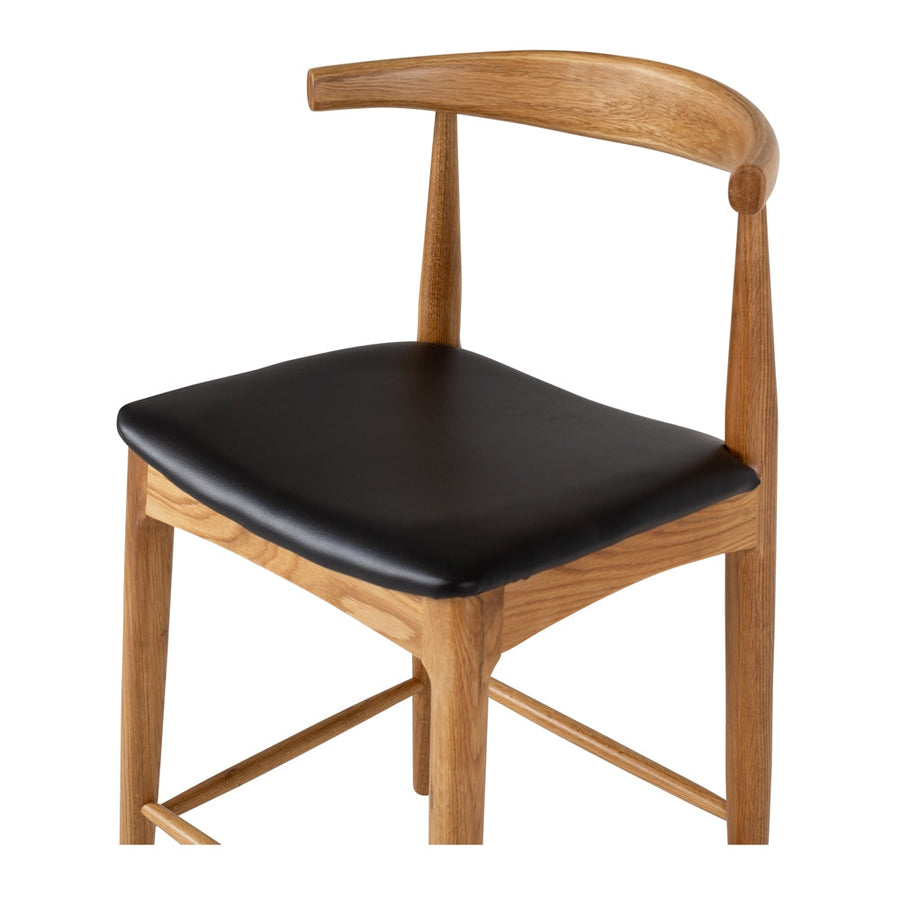 Solid Oak Elbow Barstool - Natural & Black