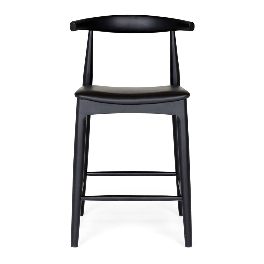 Solid Oak Elbow Barstool - Black