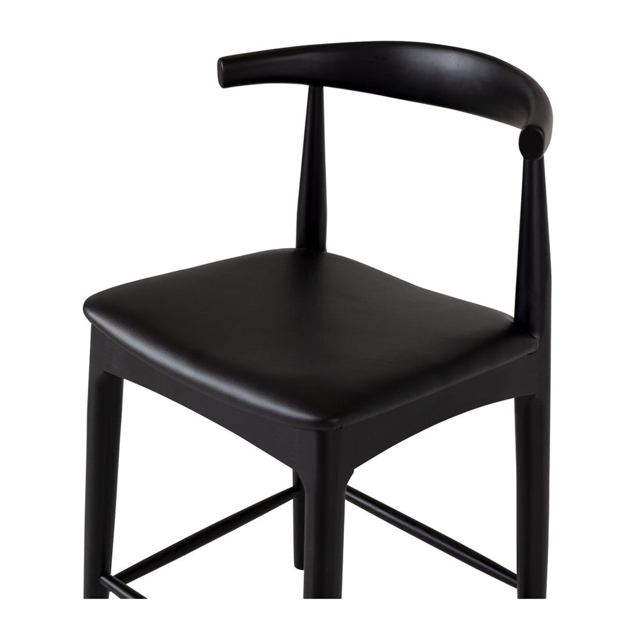 Solid Oak Elbow Barstool - Black