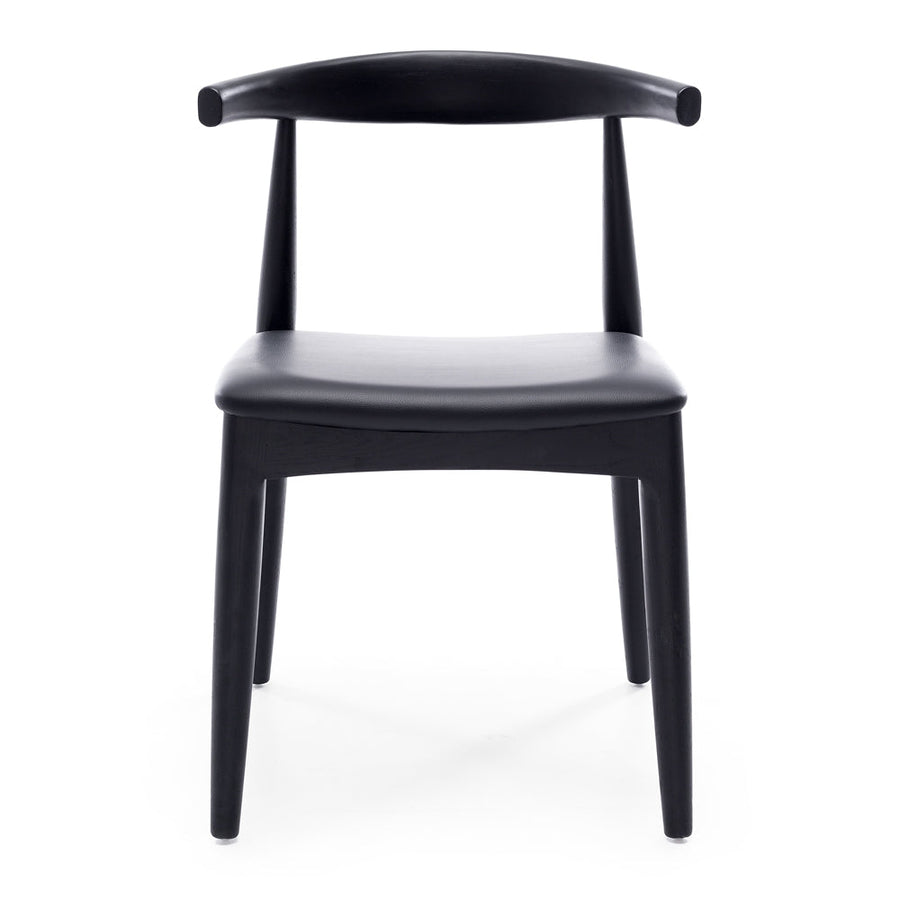 Solid Oak Elbow Chair - Black