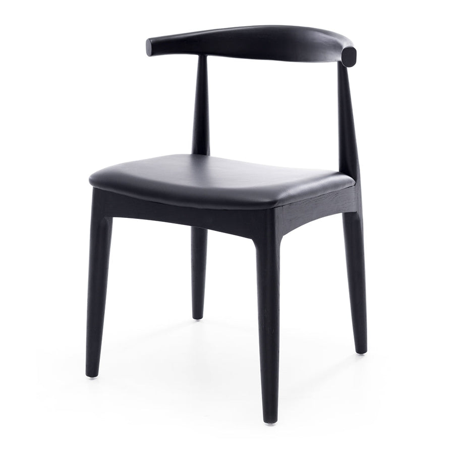 Solid Oak Elbow Chair - Black