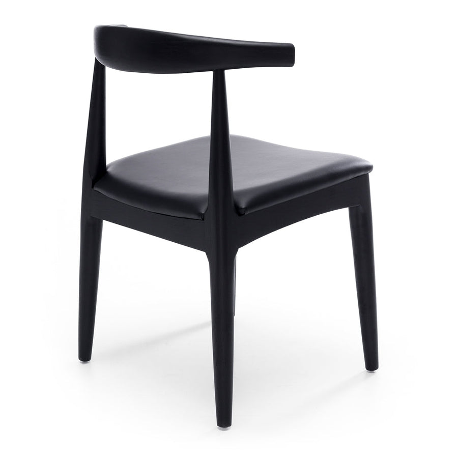 Solid Oak Elbow Chair - Black