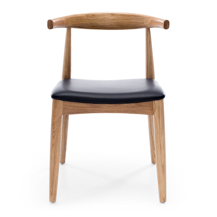 Solid Oak Elbow Chair - Natural & Black