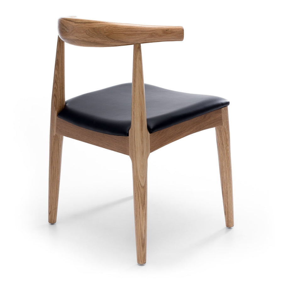 Solid Oak Elbow Chair - Natural & Black